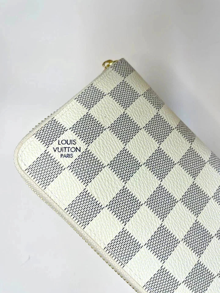 Louis Vuitton Damier Azur Zippy Zip Around Long Wallet β Authentic White Designer Luxury Purse | Free 3β5 Day USA Shipping