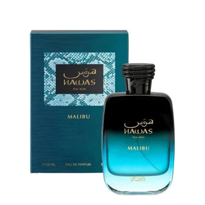 Rasasi Hawas Malibu For Him Eau De Parfum 100ML Men’s Fresh Tropical Perfume | Free USA 3-Day Delivery