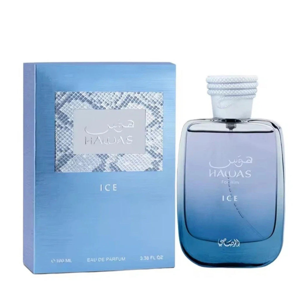Rasasi Hawas Ice For Him Eau De Parfum 100ML Men’s Fresh Cool Perfume | Free USA 3-Day Delivery