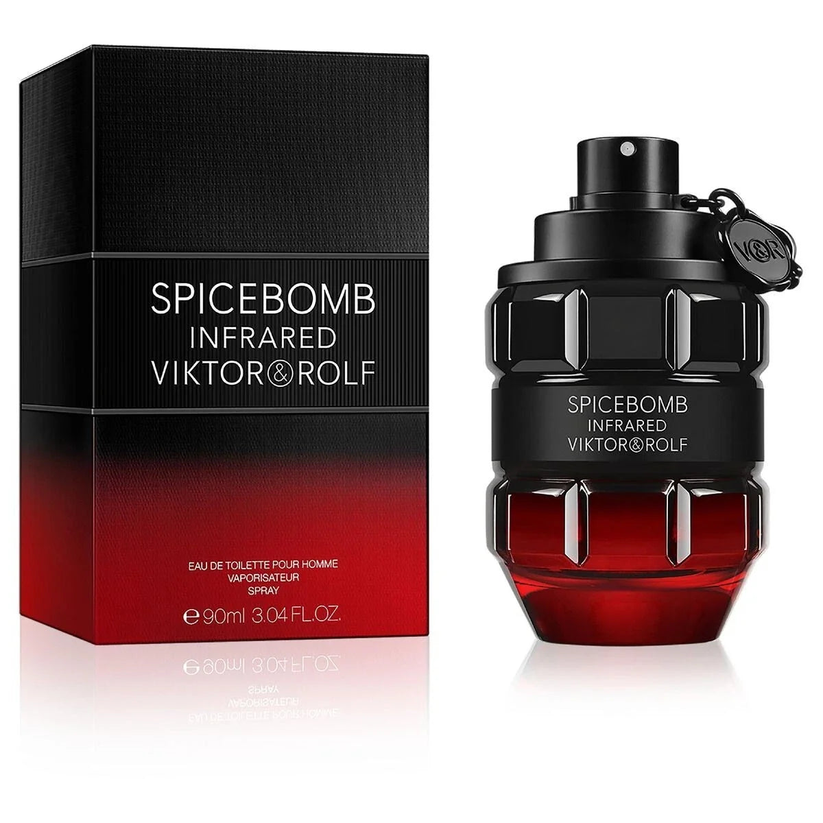 Viktor & Rolf Spicebomb Infrared Eau de Toilette for Men 90ml / 3.04 oz – Spicy Red Pepper Tobacco Warm Cologne | Long-Lasting | Free 3-Day USA Shipping