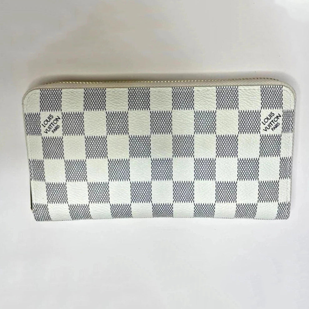Louis Vuitton Damier Azur Zippy Zip Around Long Wallet – Authentic White Designer Luxury Purse | Free 3–5 Day USA Shipping