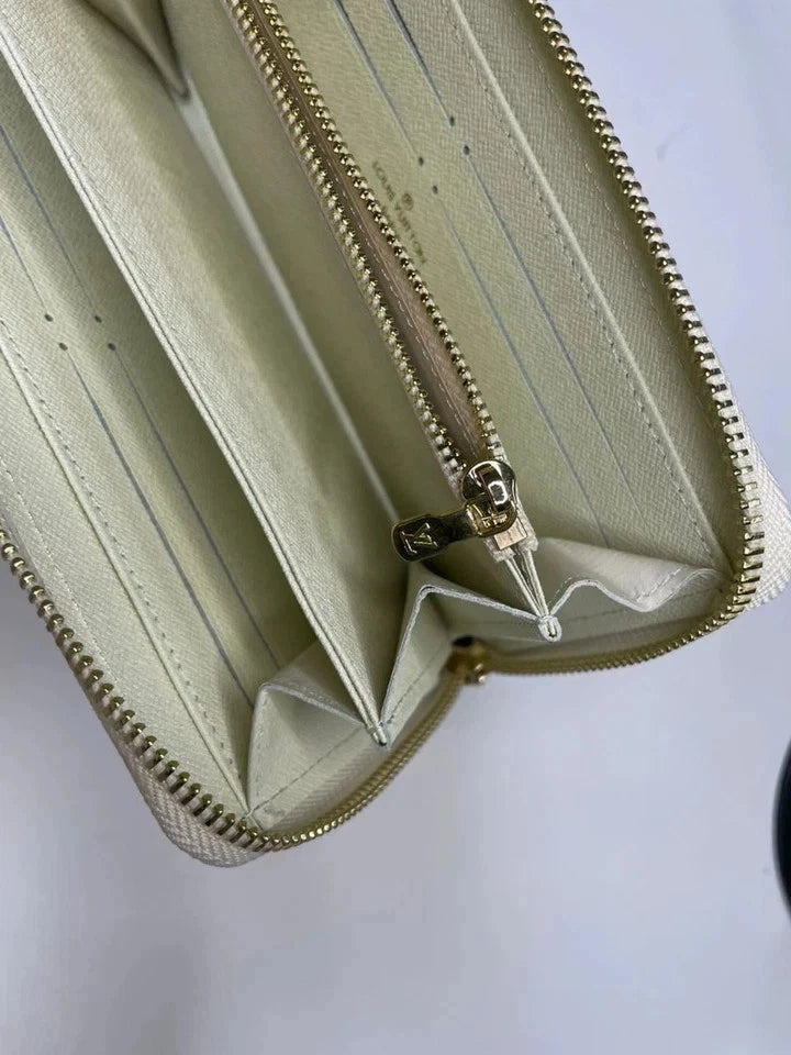 Louis Vuitton Damier Azur Zippy Zip Around Long Wallet – Authentic White Designer Luxury Purse | Free 3–5 Day USA Shipping