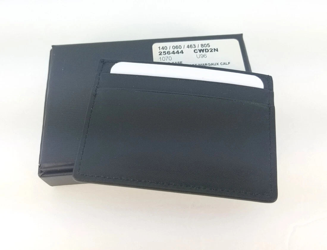 Gucci Guccissima Dark Blue Black Leather Card Case – Luxury Designer Slim Wallet Card Holder for Men & Women | 70% OFF + Free 3–5 Day USA Shipping