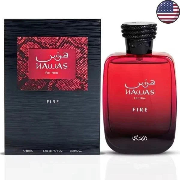 Rasasi Hawas Fire For Him Eau De Parfum for Men – Bold Spicy Woody Luxury Fragrance | Free USA 3-Day Delivery