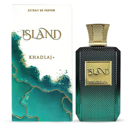 Khadlaj Island Extrait de Parfum 100ml / 3.4 oz – Fresh Aquatic Woody Luxury Fragrance | Long-Lasting Intense Scent | Free 3-Day USA Shipping