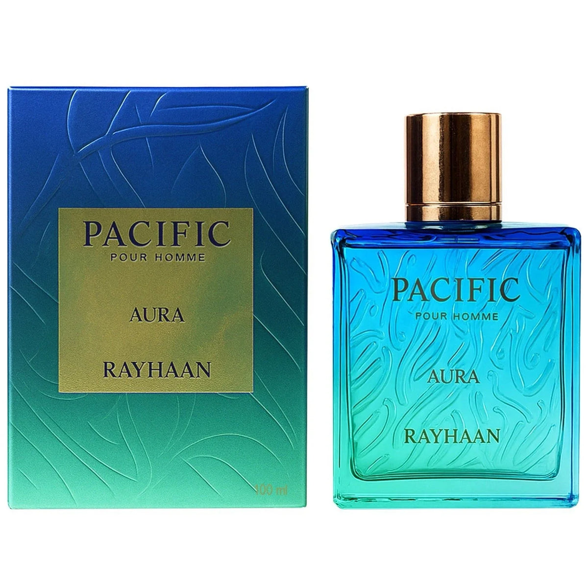 Rayhaan Pacific Aura Pour Homme Eau de Parfum 3.4 oz (100ml) – Fresh Aquatic Men’s Perfume | Long Lasting Fragrance & Free USA Shipping