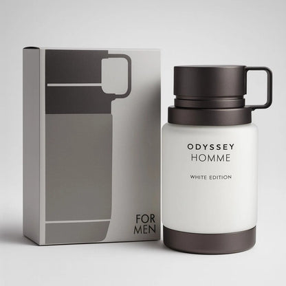 Armaf Odyssey Homme White Edition EDP 100ml | Men's Fresh Aquatic Cologne | Mint, Cardamom, Pineapple, Sage & Amberwood | Free Delivery All Over USA