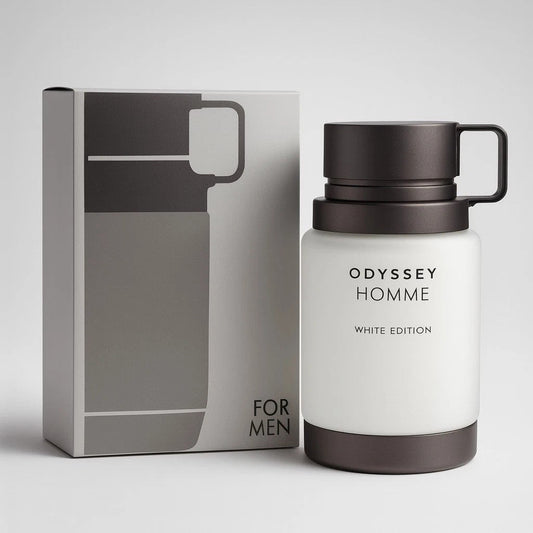 Armaf Odyssey Homme White Edition EDP 100ml | Men's Fresh Aquatic Cologne | Mint, Cardamom, Pineapple, Sage & Amberwood | Free Delivery All Over USA